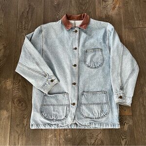 Vintage 80s/90s SUN BELT Workwear Light Wash Denim Chore Barn Jacket Size M